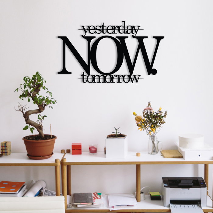 Wallity Now Escultura de Pared de Metal Negra